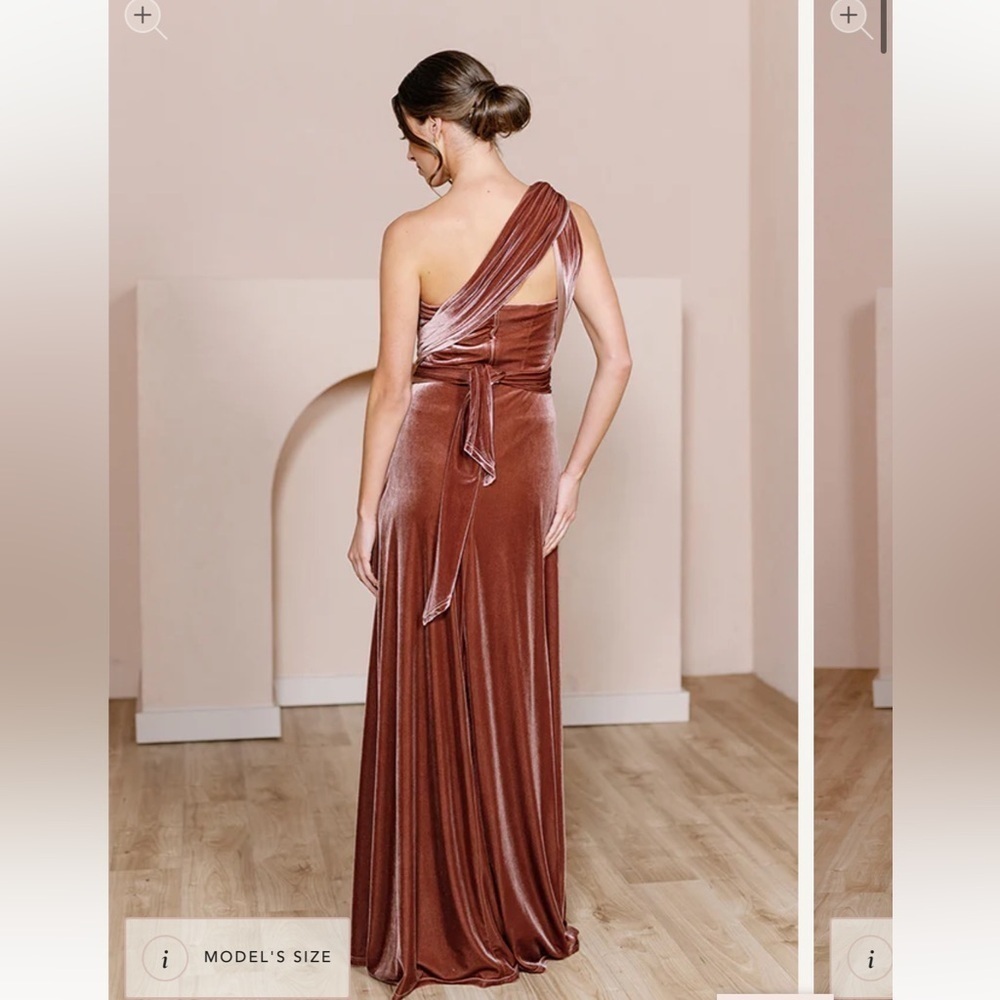 Revelry Micah Convertible Velvet Maxi Dress in Romantic Rose Red Size Medium - Picture 14 of 14